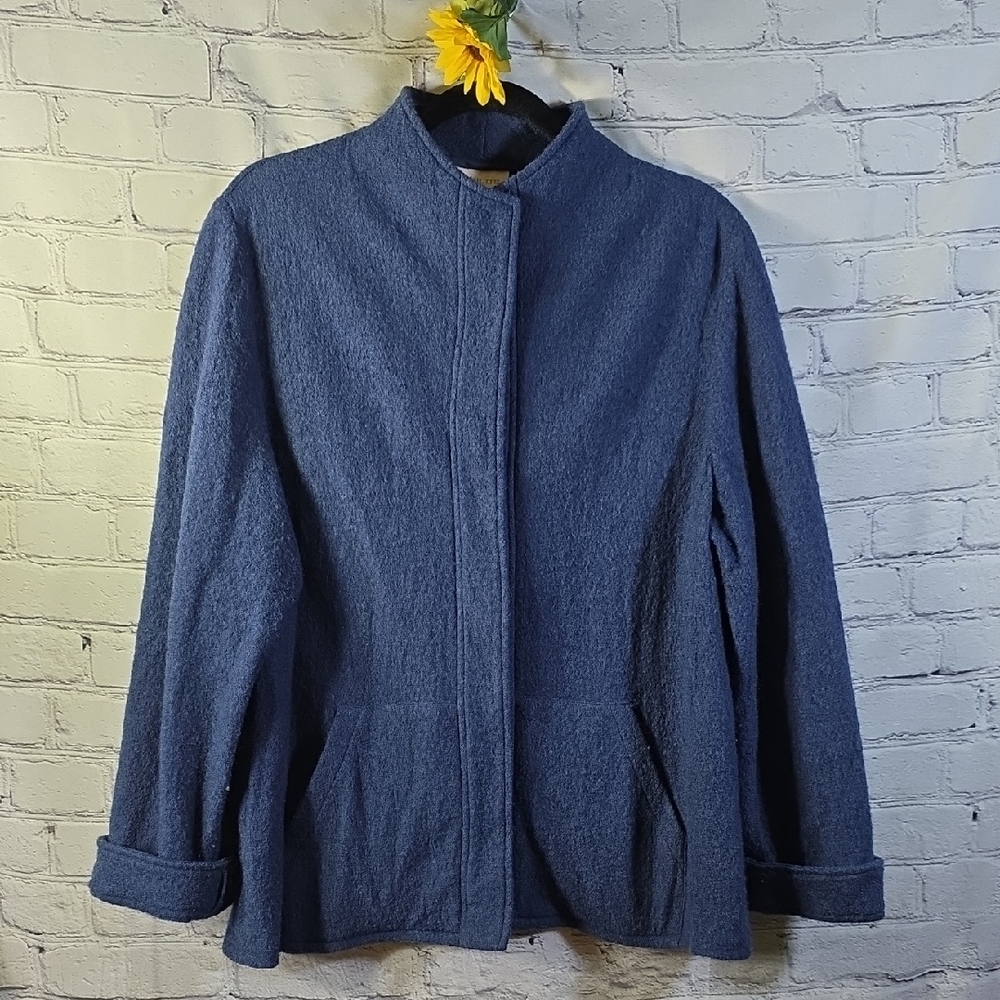 Chico's Classic Blue Wool Jacket Size 3